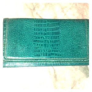 Banana Republic leather clutch - silk lined